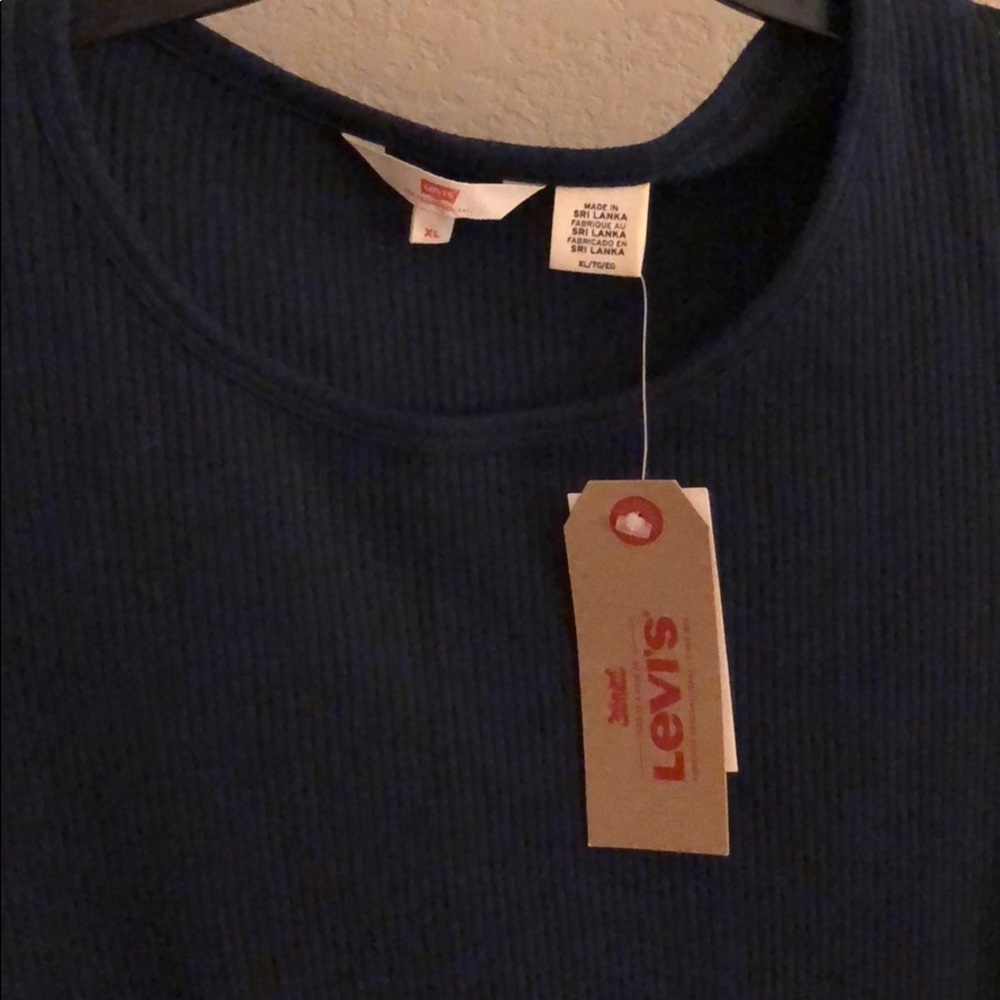 Blue Ribbed T-Shirt